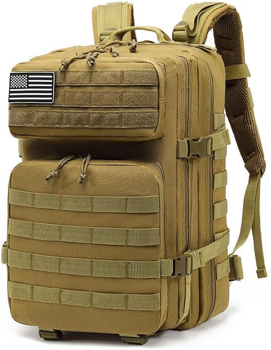900D Oxford Military Tactical Backpack Molle Army Assault3 days pack bug out Bag for PhotographerHickingTreekingTravel (Khaki)
