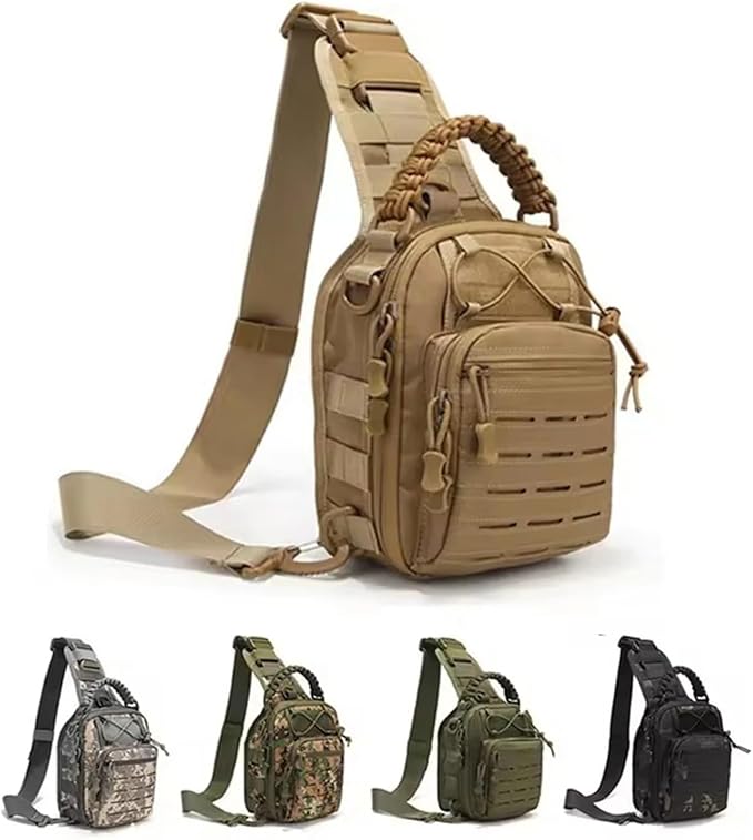 Genérico Compatible For Military Tactical Backpack Shoulder Bag Chest bag Men Outdoor Hiking Camping(Black Camo)