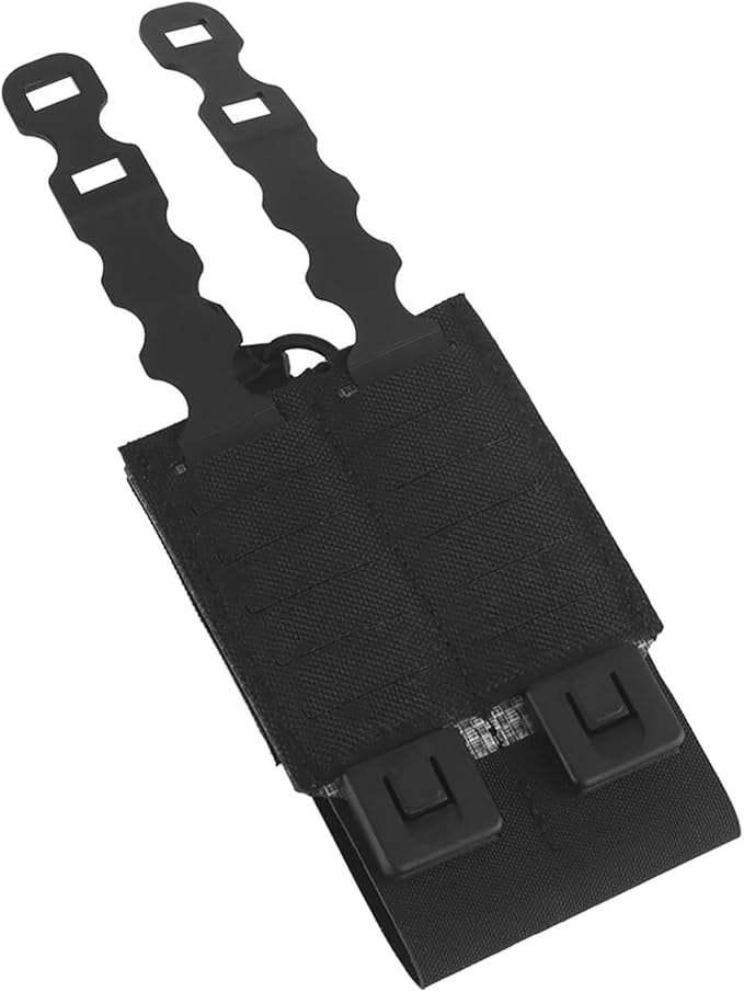 Tactical Elastic 5.56 Mag Bag Magazine Holster Multi-functional Single Molle Pouch Accessory Pocket Shock Cord &amp Open Top(Black)