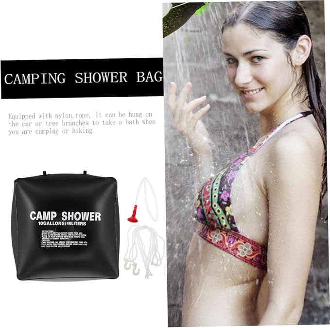 Solar Heating Bag Pouch Mesh Camping Shower Bag Solar Powered Shower for Outdoor Travel