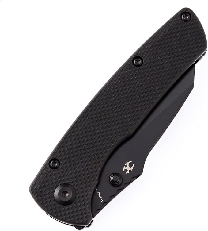 KANSEPT Main Street 7.92in Folding Pocket Knives with 3.36in Stonewashed 154CM Wharncliffe Blade and Black G10 Handle for Outdoor Tactical Survival Folding Knife Camping Hunting T1015B4