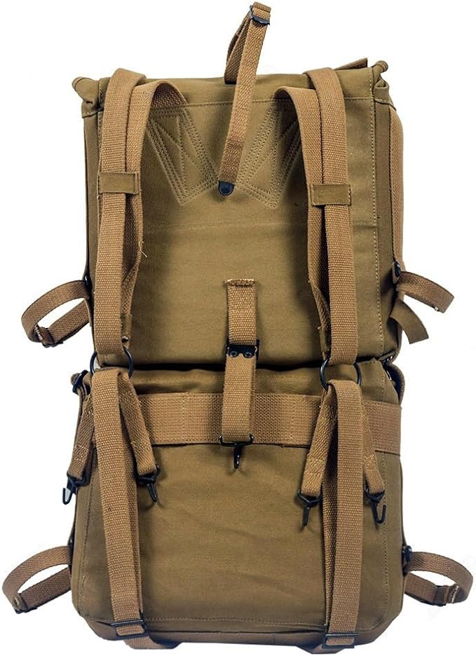 WW2 US M1941 Bag Upper Cargo Pack Knapsack Vintage OD3 Canvas Hiking Backpack WWII Field Gear
