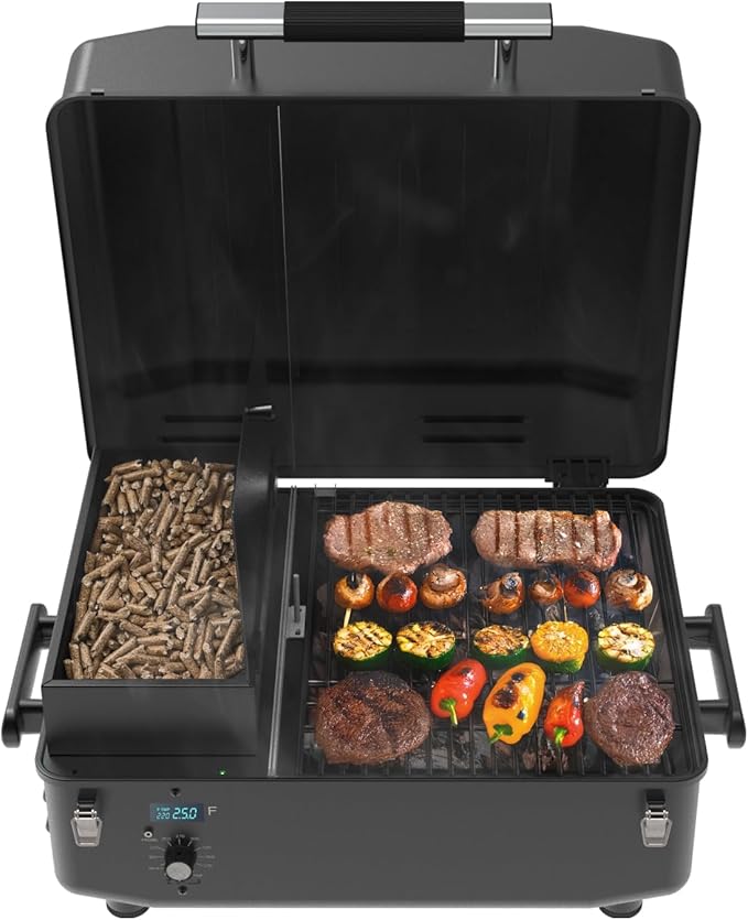 Z GRILLS 2026 200A Pellet Grill &amp Smoker - 202 sq.in Compact Wood Pellet BBQ with PID 3.0 Precision Control Auto Feed System Portable Small-Space Grill for Camping &amp Backyard Cooking