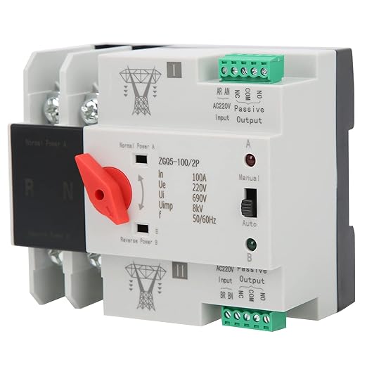 Power Automatic Transfer Switch 100 amp Manual Transfer Switch 2P Automatic Transfer Switch Back up Generator Transfer Switch Home Transfer Switch 220V 100A