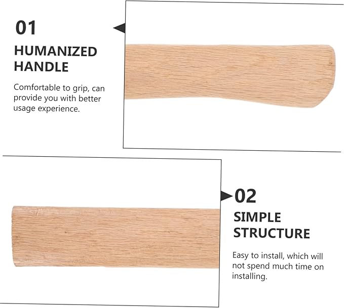Happyyami Grip Wooden Axe Handle Replacement Durable Handle for Outdoor Use Easy Installation Comfortable Grip for Axe Restoration and DIY Projects