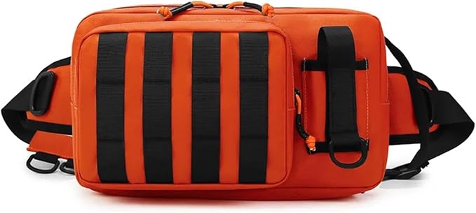 Outdoor Camping Chest Bag Tactical Shoulder Molle Waist Bags Fishing Lure Belt Pack Travel Sling Hiking Hunting Backpack Sac(Orange)