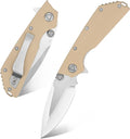 Eafengrow EF335 Folding Knives D2 Blade and G10 Handle5 inch Closed EDC Pocket Folding Knife with Clip (gray)