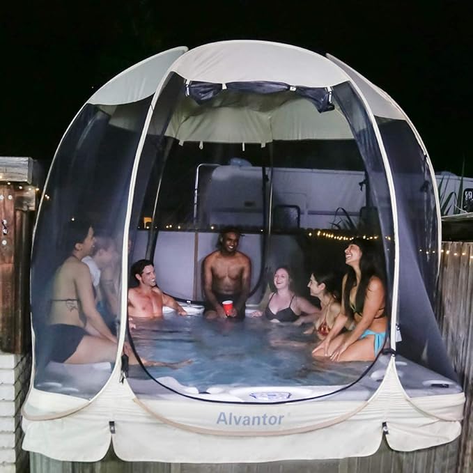 Alvantor Pop Up Screen House Gazebo with Mosquito Netting Instant UV Resistant Sun Shelter for Patio &amp Backyard Portable Canopy Tent for 2-10 Person