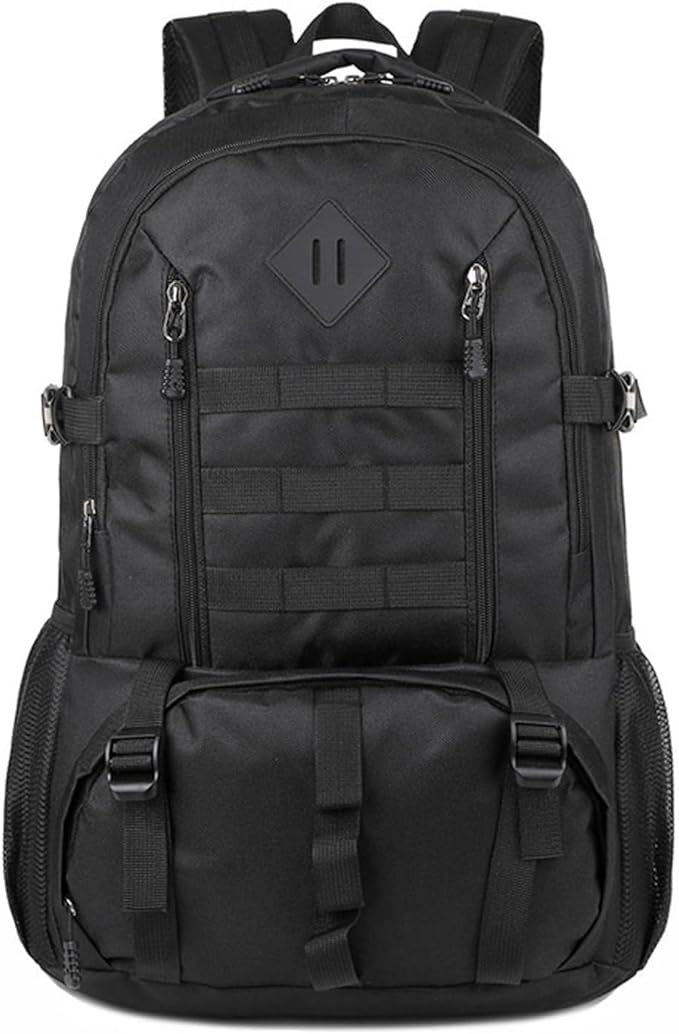 50L Tactical Backpack Outdoor Mountaineering Travel Backpack for Men and Women Large Capacity Camouflage Backpack (Black)