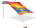 Beach Canopy with Windproof Ropes &amp Sandbags Beach Tent Sun Shade Sun Shelter for Camping Trips Fishing Backyard Fun or Picnics Sunset