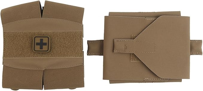Camouflage MOLLE Medical Pouch with roll-Out Organizer top Tourniquet Band &amp ID Patch Area Utility First Aid Pouch for Airsoft Training &amp Outdoor Use