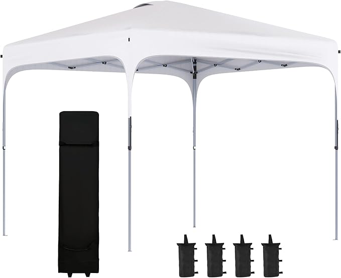 Wheeled Carry Bag 4sandbags 8x8 Pop-Up Canopy Portable Gazebo Adjustable Height Wheels 8x8 Pop-Up Canopy Wheeled Carry Bag and 4sandbags