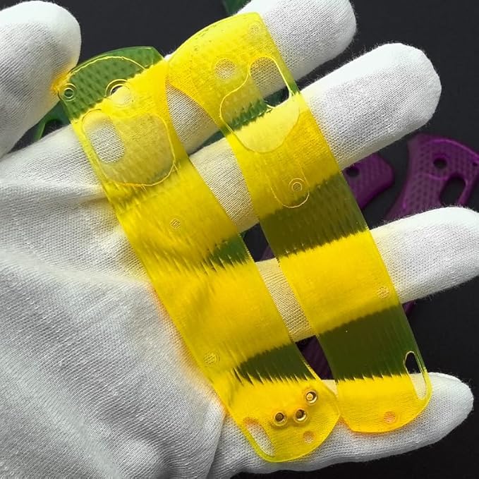 1 Pair Custom Acrylic Scales Handle Fits for Bugout 535 DIY Making Accessory(Yellow)