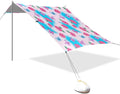 xigua Butterflies Beach Tent Sun Shelter with Carrying Bag - Silver Coated Oxford Fabric Beach Canopy for Beach Camping Fishing - Includes Windproof Ropes Sandbags &amp Stakes