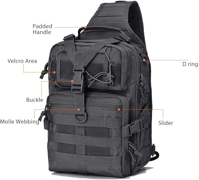 HAOMUK Tactical Sling Bag Pack Military Rover Shoulder Sling Backpack EDC Molle Assault Range Bag