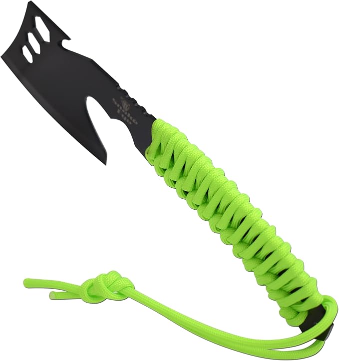 Snake Eye Tactical Compact Tomahawk Full Tang | Camping Axe | Outdoors | Gaming (Green Cord)