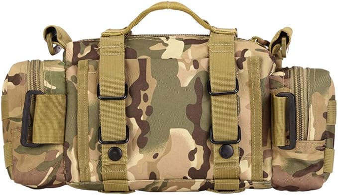 UNISTRENGH Utility 3P Military Tactical Duffle Waist Bags MOLLE Assault Shoulder Backpack Multifunction EDC Pouches Heavy Duty Fanny Packs (CP camouflage)