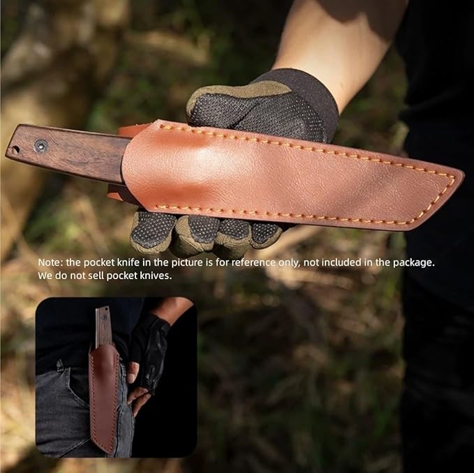 1PC Knife Sheath Leather Knife Case with Belt Loop Fits for Outdoor Fixed Knives