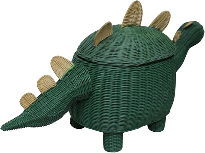 DINOSAUR HANDMADE RATTAN DRAGON Kids Room Park Nest Basket Wicker Bin Storage Boho Nursery Shelf Decor Organizer