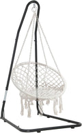 Hammock Chair Stand only Hanging L-Stand with Buckle and Spring Hook 360-Degree Hanging Hammock Stands Indoor Outdoor Heavy Duty Steel Swing Metal Egg Chair Stand 300lbs Capacity (No Hammock)