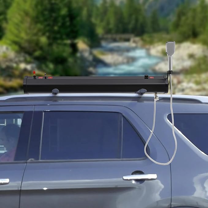 Car Camping Shower Portable Wash StationSafe UseBuild to Lastcan be Installed on Roof Luggage Frame of SUVsSedansRVsTrucksEtc (20L)