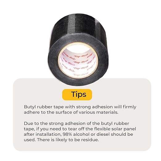 BougeRV Flexible Solar Panel Waterproof Butyl Rubber Tape for Yuma CIGS Thin-Film Arch Flexible Solar Panel 3.98''Width x 16.4 Feet Length