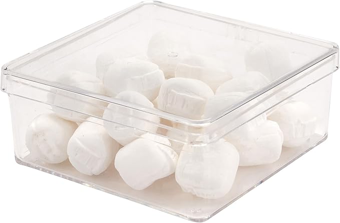 Pioneer Plastics 006C Clear Extra Small Square Plastic Container 2.875 W x 2.875 D x 1.0625 H Pack of 12