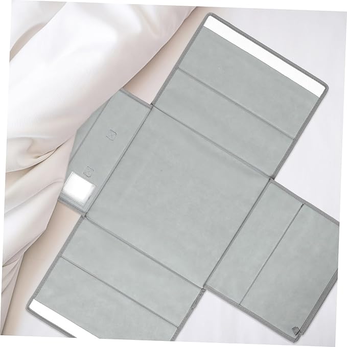 STOBAZA Foldable Bed Sheet Organizer for Blankets Lightweight Storage Bin with Zipper Closure for Wardrobe and Closet Organization Space-saving Container Grey Oxford