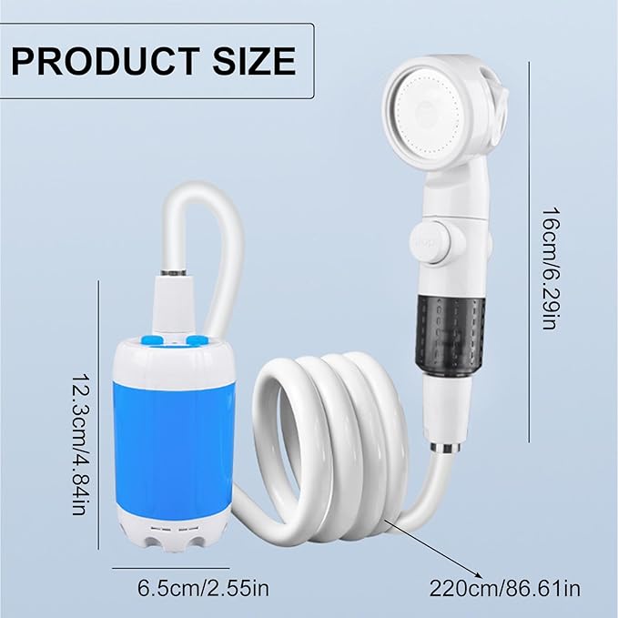 Sleeping Pad for Camping Portables Outdoor Shower with 4000mAh Battery High Flows Regulable Pressures for Camping Hiking Travel and Pet Bathing