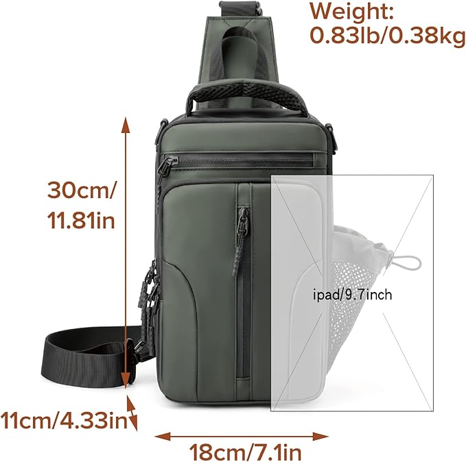 Anti Theft Crossbody Backpack Shoulder Sling Bag Men Women One Strap Motorcycle Messenger Bag Daypack for Cycling
