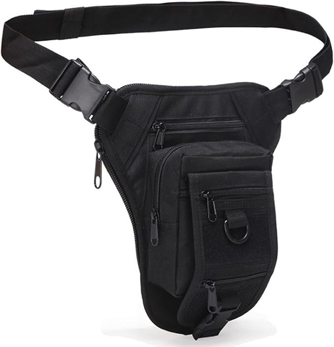 Tactical Bag Army Waist Leg Bag Adjustable Hiking Hunting Waist Packs Military Molle Drop Leg Bags Black L