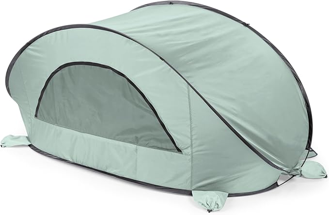 Picnic TIME Manta Portable Beach Tent Fully-Assembled Pop Up Tent Beach Shade and Sun Shelter Instant Outdoor Shade with Carrying Bag for Outdoors and UPF50+ UV Protection (Light Green)