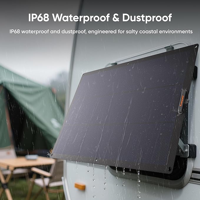 Jackery SolarSaga 100W Light Solar Panel 25% Conversion Efficiency Bifacial Panels At 4.52 lbs IP68 Waterproof and 221° Bendable for Balconies Rooftops RVs Off-Grid Solar Panel Kits PV Charging