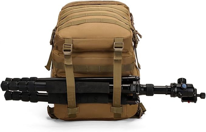 56L Tactical Backpack Military Molle Backpack Army 3 Day Waterproof Durable Hiking Rucksack for Men 24H Outdoor Survival Bug Out Bag for Camping Travel Hunting Khaki