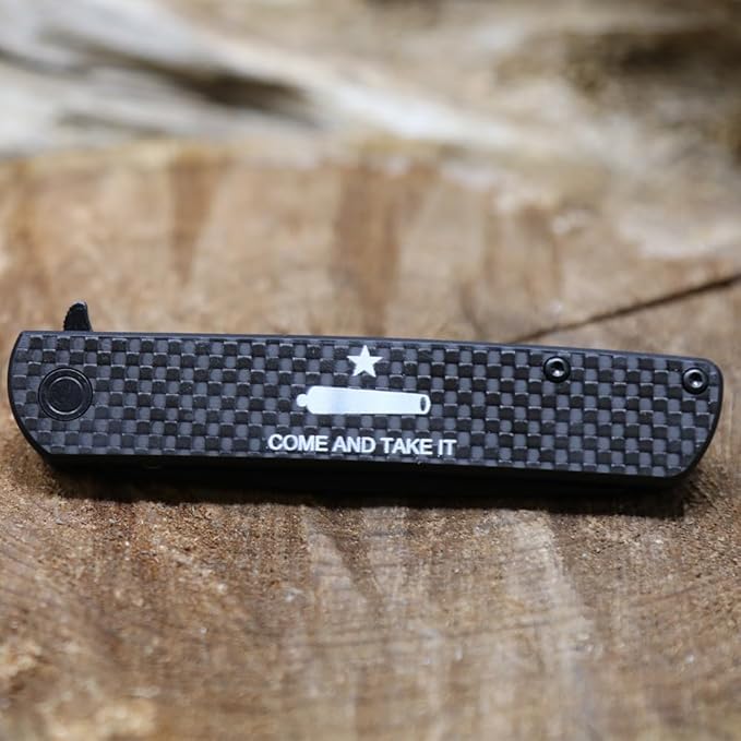WHISKEY BENT HAT CO. Swift Assist Pocket Knife 7.45 Overall Length 440C Steel Blade (Come and Take It)