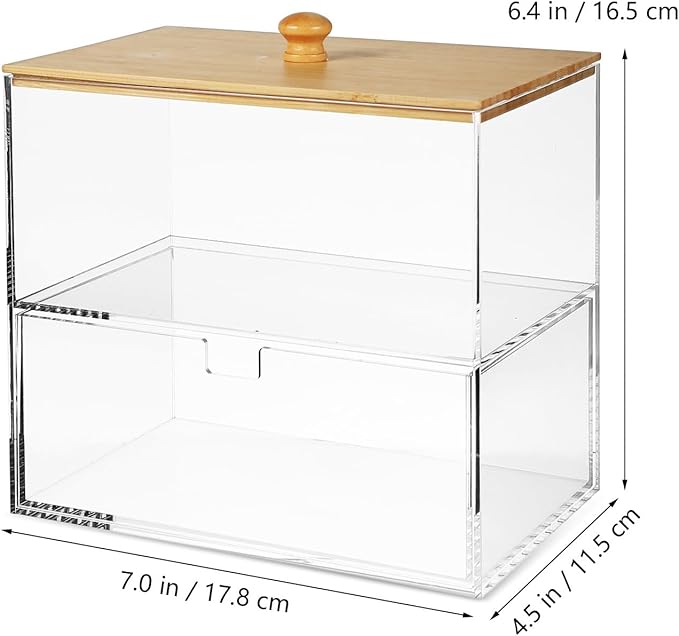 SOLUSTRE Laundry Pod Container Drawer with Lid Acrylic and Cover 1-Drawer Storage Box 175X115X165Mm for Laundry Room Organization and Dryer Sheet Storage