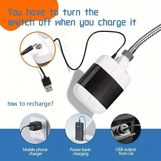 Portable Camping Shower with Adjustable Flow – for Easy &amp Convenient Outdoor Cleaning 2025 New Rechargeable Shower Pump with Showers Head &amp Hose for RV Travel Hiking Pet &amp Car Wash Use