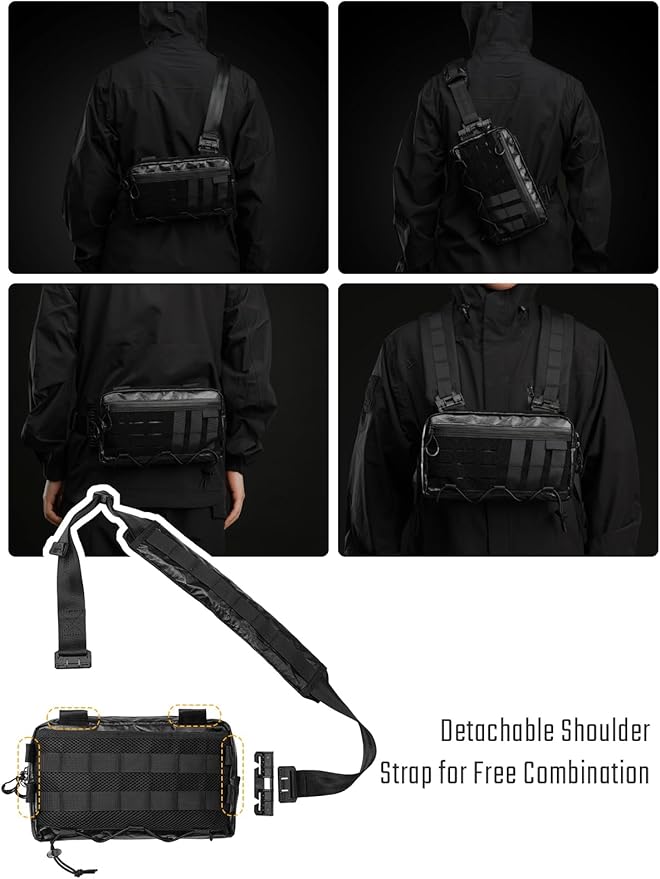 TACTICAL_GEEK Cache L3 Crossbody Shoulder Bag Multipurpose Daypack Chest Backpack Casual Sling Bag for Men &amp Women (Black Orange)