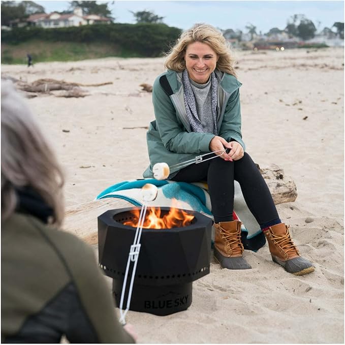 Blue Sky Outdoor Living Ridge Portable Fire Pit Portable Smokeless Fire Pit with Carrying Bag Black