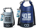 Lamicall 10L &amp 40L Dry Bag Waterproof Backpack - [Zippered Pocket] Roll Top Waterproof Bag Navy Blue &amp Lemon Yellow