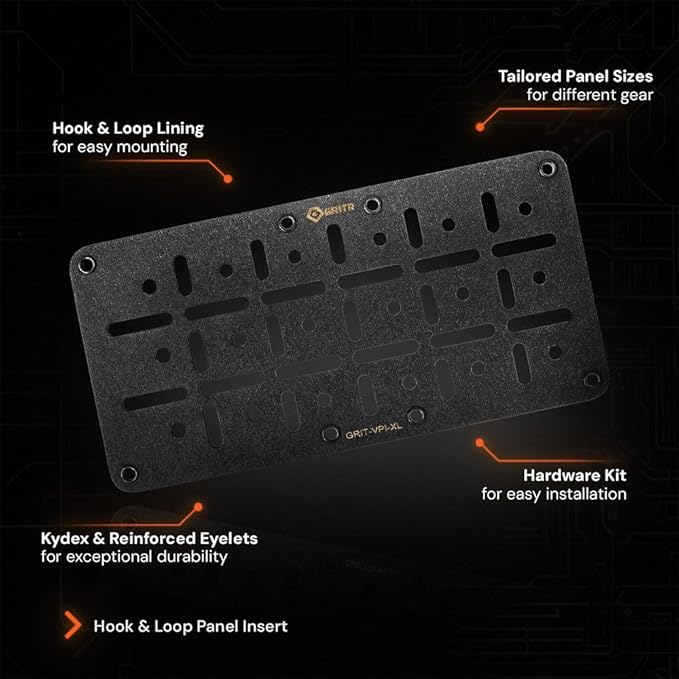 GRITR Kydex Hook &amp Loop Panel Insert/Adhesive Loop Sheets – Tactical &amp Military Gear Organizers for Holsters Mag Carriers Knife Sheaths Flashlights and More