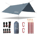 Waterproof Camping Tarp - PU5000mm Coating Rain Fly for Hammock Cover Tarp Tent Versatile with 19 tie-Outs - Portable Essential for Backpacking and Camping Gear - 10x10ft
