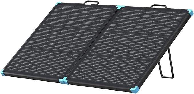Renogy 100 Watt Solar Panel Suitcase N-Type 100W Portable Foldable Solar Panels 25% High Efficiency with 19% Lighter Fast Setup with Kickstands IP67 Waterproof for RV Camping Off-Grid Blackouts