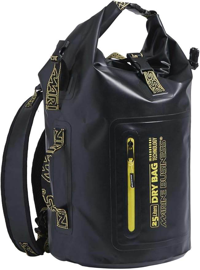 Waterproof 25L Roll Top Packsack IPX6 Dry Bag Blue black Black