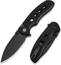 CIVIVI Triptych Folding Pocket Knife 2.97 14C28N Blade G10 Handle with Reversible Clip Button Lock Knife for EDC Camping Hiking C23085B-1 Black