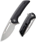 CIVIVI Odium Small Folding Knife –2.65 Black Stonewashed D2 blade G10 Handle Ball Bearings Pivot Flipper Opening Knife with Reversible Deep Carry Clip C2010D (Black)