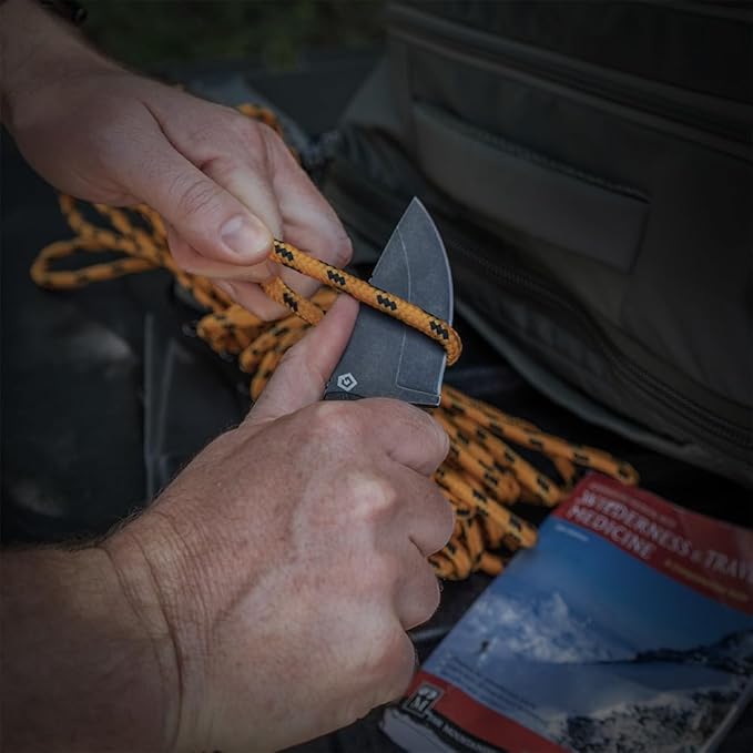 GRITR Scout Fixed Drop Point Blade Full Tang Knife with Ambidextrous Kydex Belt Sheath for Outdoor Camping Hiking Hunting Fishing Survival | EDC Tactical Gear for Men &amp Women