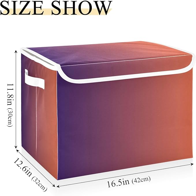 Purple Brown Gradient Storage Container with Lid Collapsible Bedroom Storage Clothes Storage Containers for Home