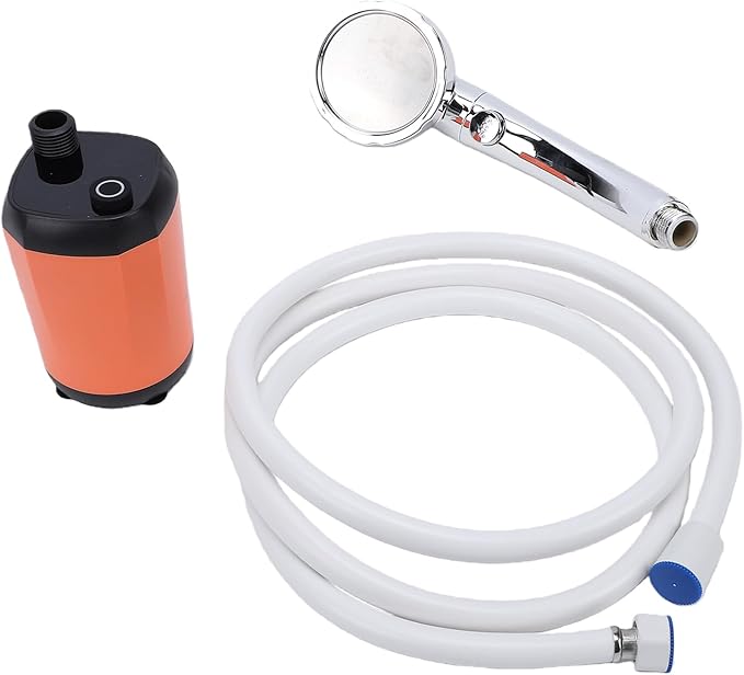 Portable Shower Pump 6.5M High Lift Camping Shower with Temperature Display Head Pipe for Outdoors Camping Hiking Car Pet Washing