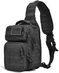 REEBOW GEAR Tactical Sling Pack for Men Military Single Shoulder Backpack Outdoor EDC Range Bag (Style 01-Black)